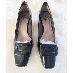 CIRCA JOAN & DAVID -Kitty Heal Black Patent Leather Shoe Sz 8.5